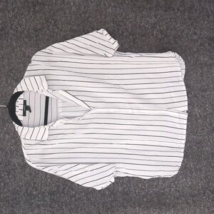 Black White Stripe Box Top Sz S FOREVER 21 Blouse